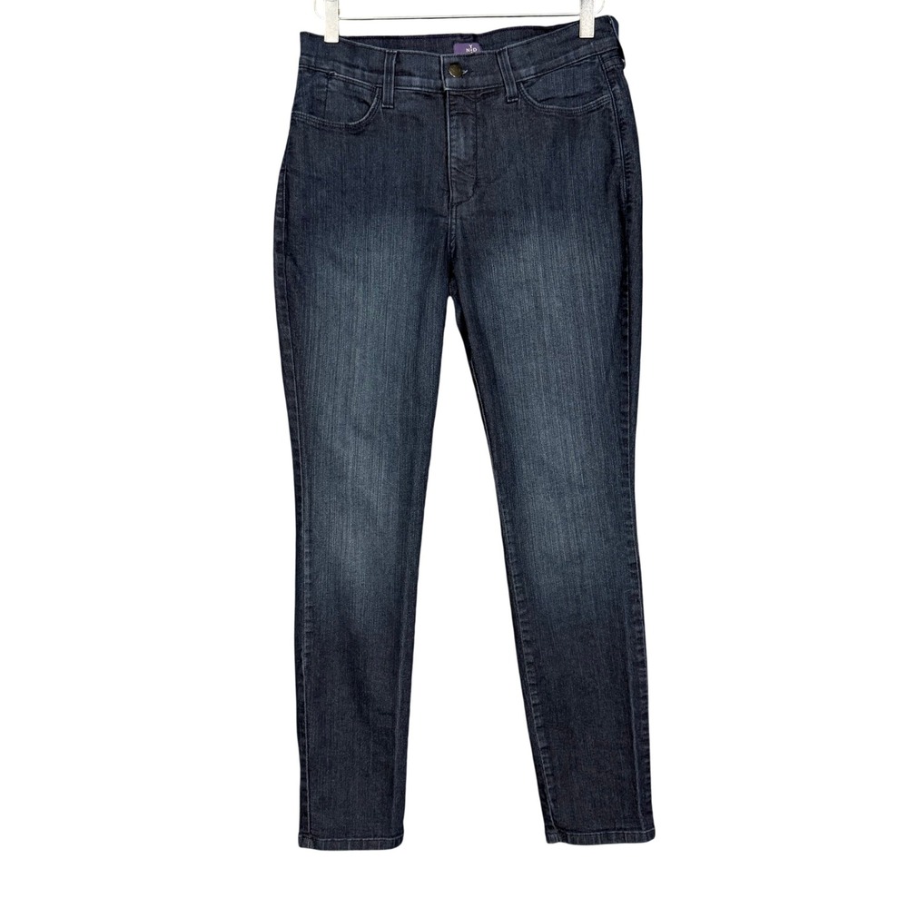 NYDJ Jeans Womens 10 Blue Dark Wash‎ High Rise Skinny Cotton Stretch Lift Tuck